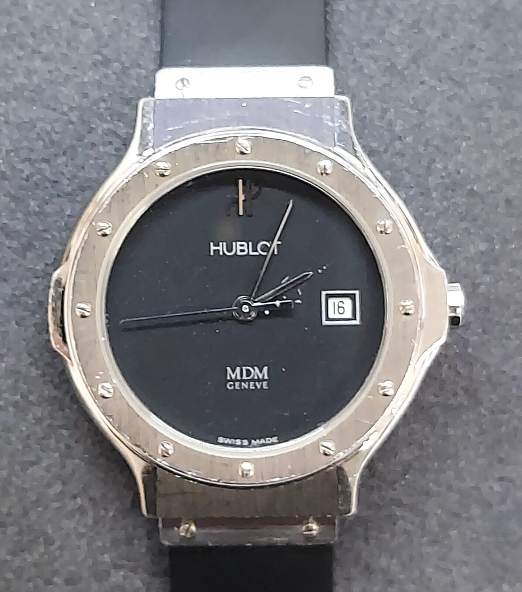 HUBLOT MDM GENEVE 腕時計 本体 HUBLOT MDM GENEVE LADIES WATCH 29 MM WITH BOX AND PAPER REF 1391.1