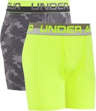 Under Armour 273879 Boys Performance boxer briefs, Graphite/Yellow, Medium US