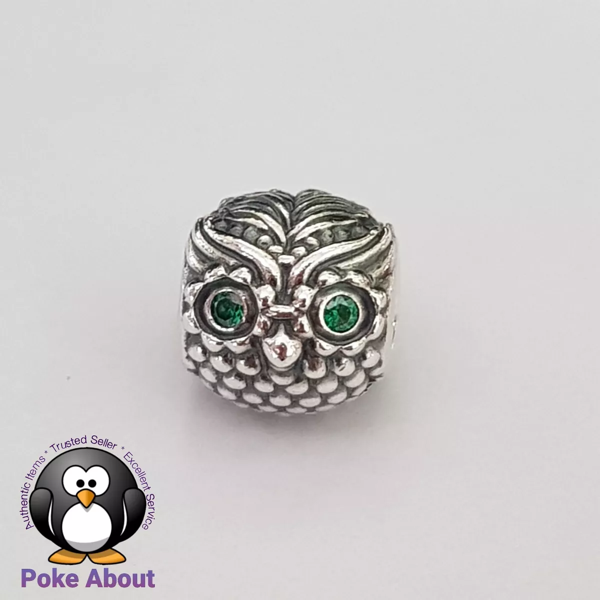Pandora owl charm with green eyes sale