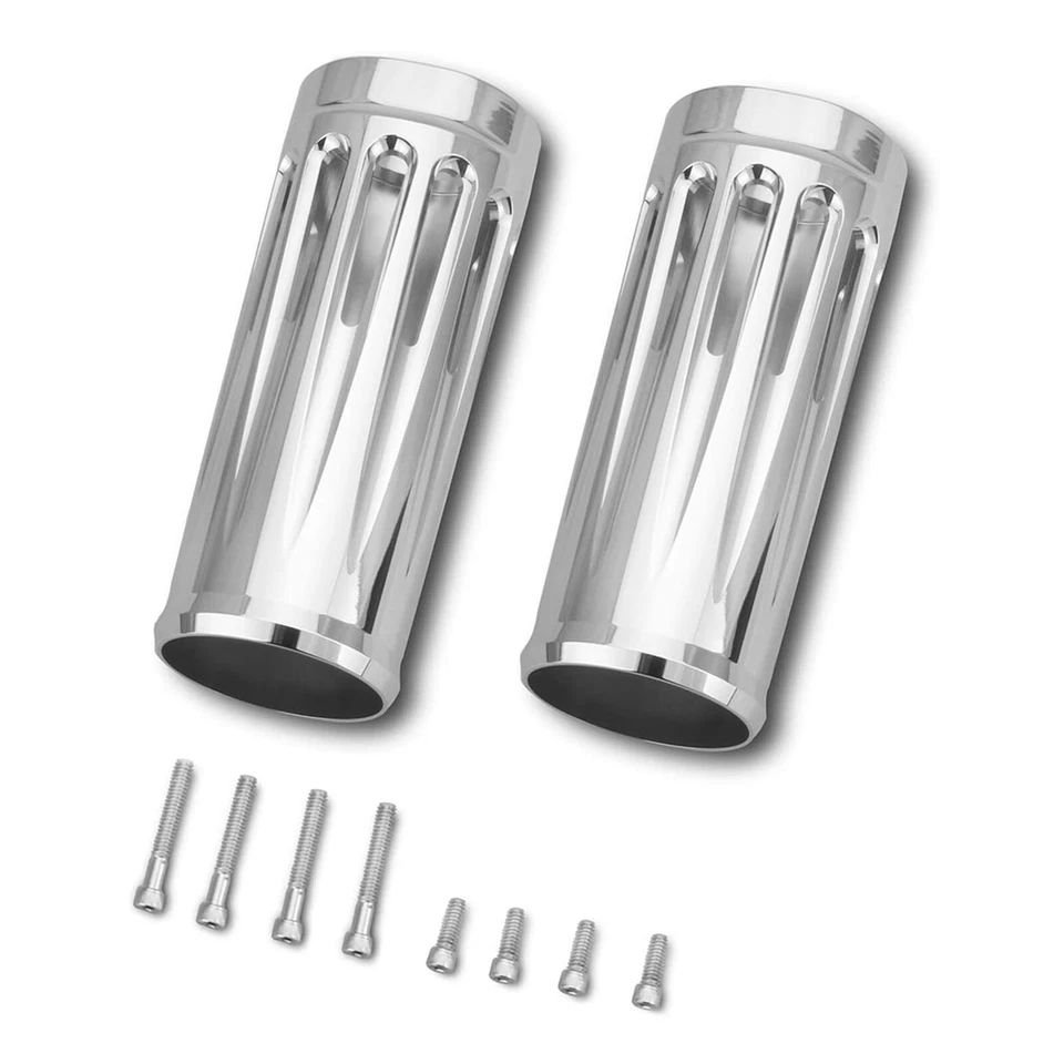  Cubierta de botas de latas de horquilla de corte CNC de aluminio extensible de 2" para Harley Street Glide Foto 3 de 4