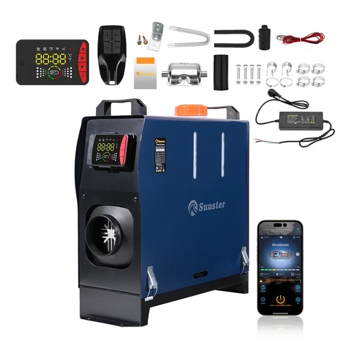 8KW 12/24V 240V Dieselheizung Standheizung Lufterhitzer LCD Bluetooth Air Heater