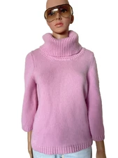 LUTZ & PATMOS 100% Thick Cashmere Cardigan Sweater  Womens L Pink