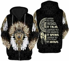 Wolf Native American Unisex Full Print Design For Men Women 3D HOODIE Best Price