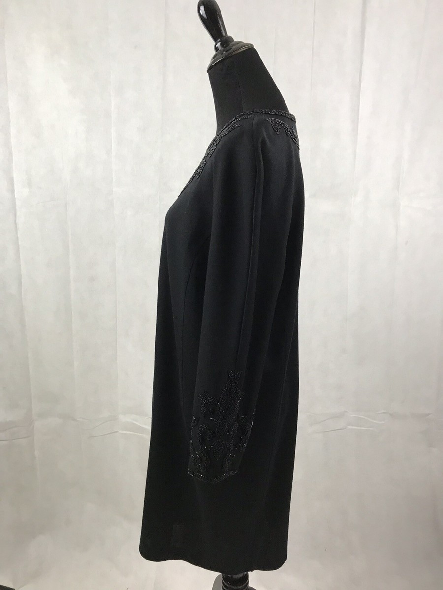 VINTAGE ADRIENNE VITTADINI BLACK DRESS EMBELLISHED WITH BEADS 100% WOOLKNIT SZ L | eBay VINTAGE ADRIENNE VITTADINI BLACK DRESS EMBELLISHED WITH BEADS 100% WOOLKNIT SZ L | eBay