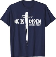 Easter Jesus He Is Risen Indeed Religious Christian Unisex T-Shirt