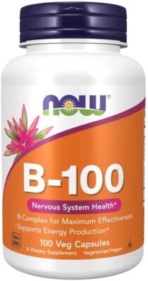 NOW FOODS, VITAMIN B-100 B-Komplex Nervensystem 100 Veg. Kapseln SUPER PREIS