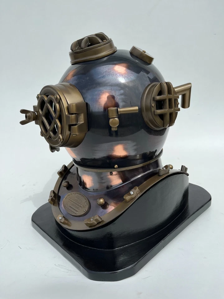 Commando Scuba Diving Helmet ~ Mark V 18" Inch Scuba Diving Helmet With Wooden B - Изображение 2 из 4