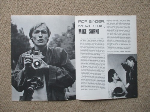 Mike Sarne- Popstar. Original 2 Seiten Artikel aus den 60er Jahren.