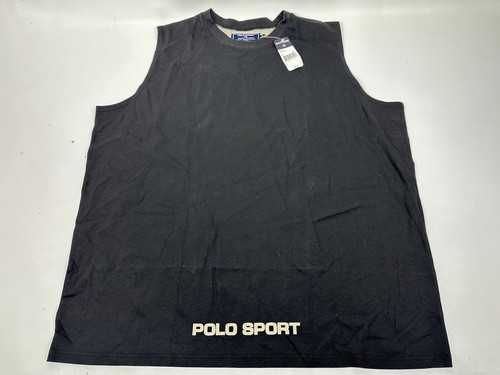 Polo Sport Ralph Lauren Muscle T Shirt Vintage NWT Men's Size XL Black Waxed - 第 1/3 張圖片