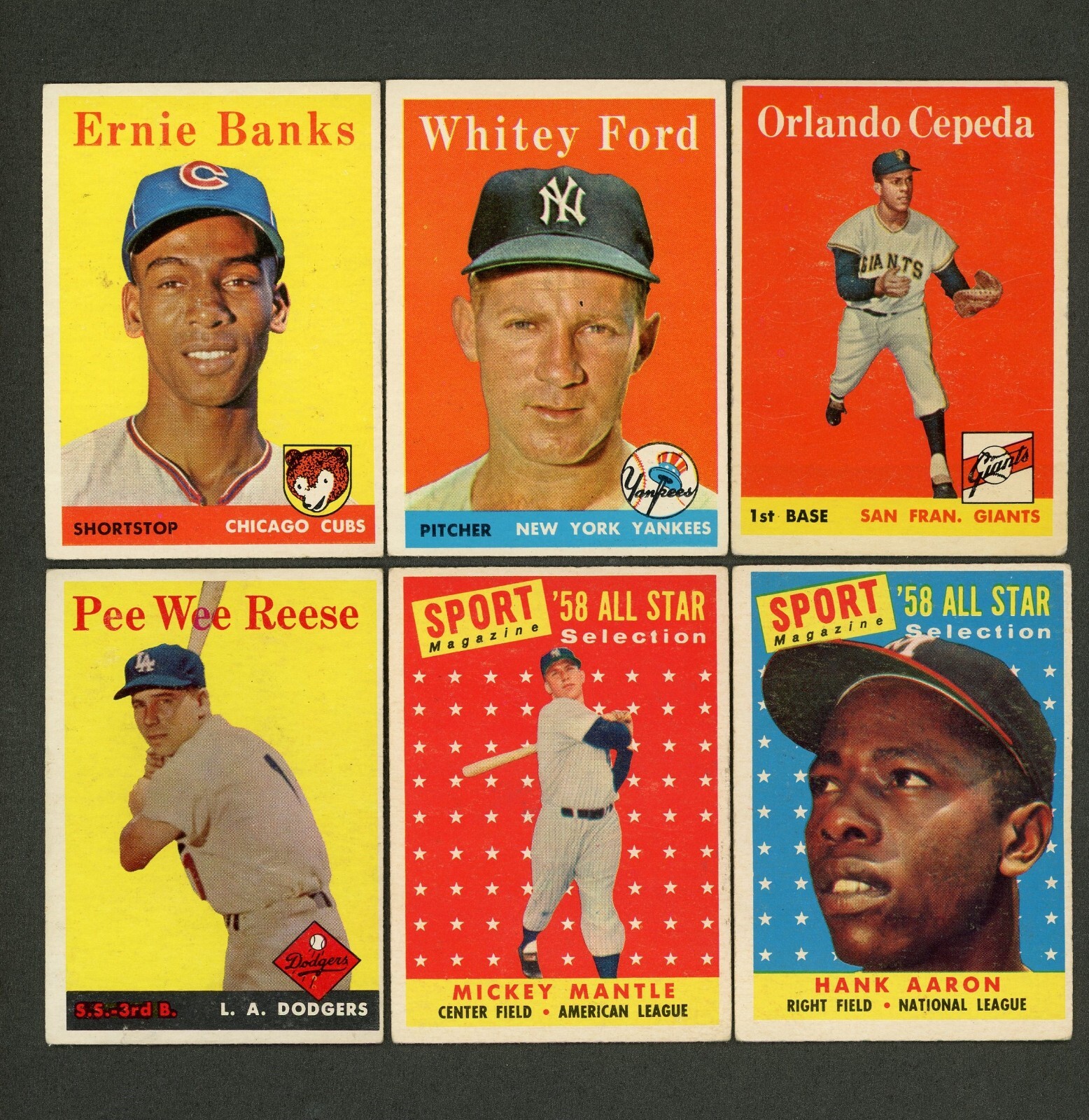 1958 TOPPS BASEBALL (348/494) WILLIAMS, MAYS, AARON, MARIS RC, BANKS