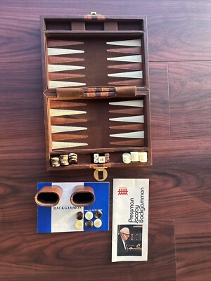 Beautiful  Vintage Backgammon Game by Pressman in Faux Leather Case - Complete!