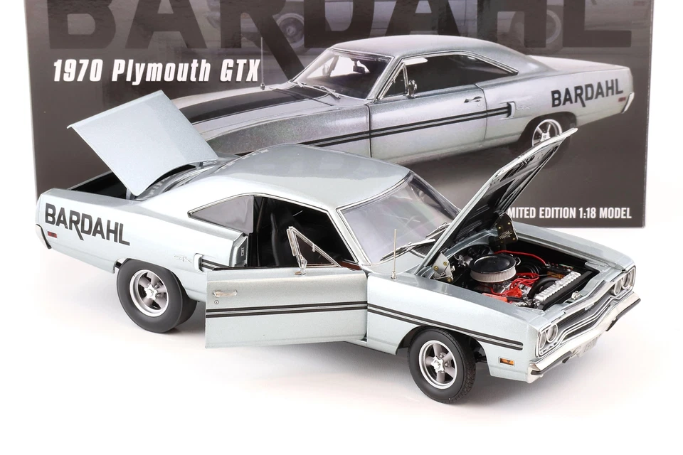 1:18 GMP 1970 PLYMOUTH GTX DART Auto BARDAHL Al Young Grigio Metallico - Immagine 3 di 4