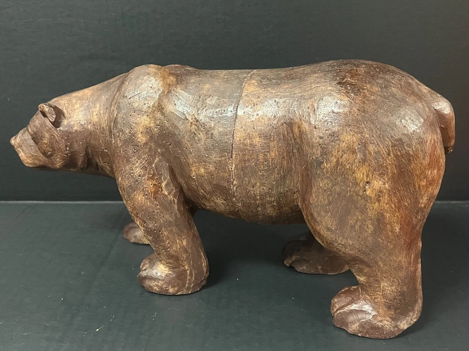 CARVED WOOD PAPER MACHE MOLD/SCULPTURE OF POLAR BEAR  #P139 - Image 4 of 4