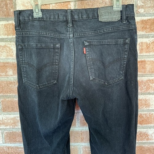 Levi’s 511 Fit Slim Straight Jeans Husky Boys Size 14 W 33 L 28 Black - Picture 7 of 9