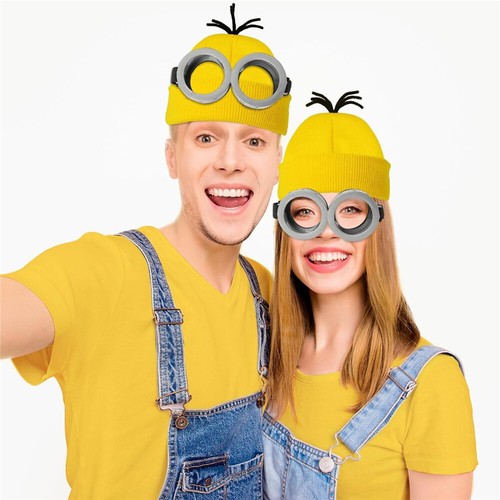 Minions Costume Glasses Hat Gloves Men Women Despicable Me Party Fancy Dress Set - Picture 7 of 7