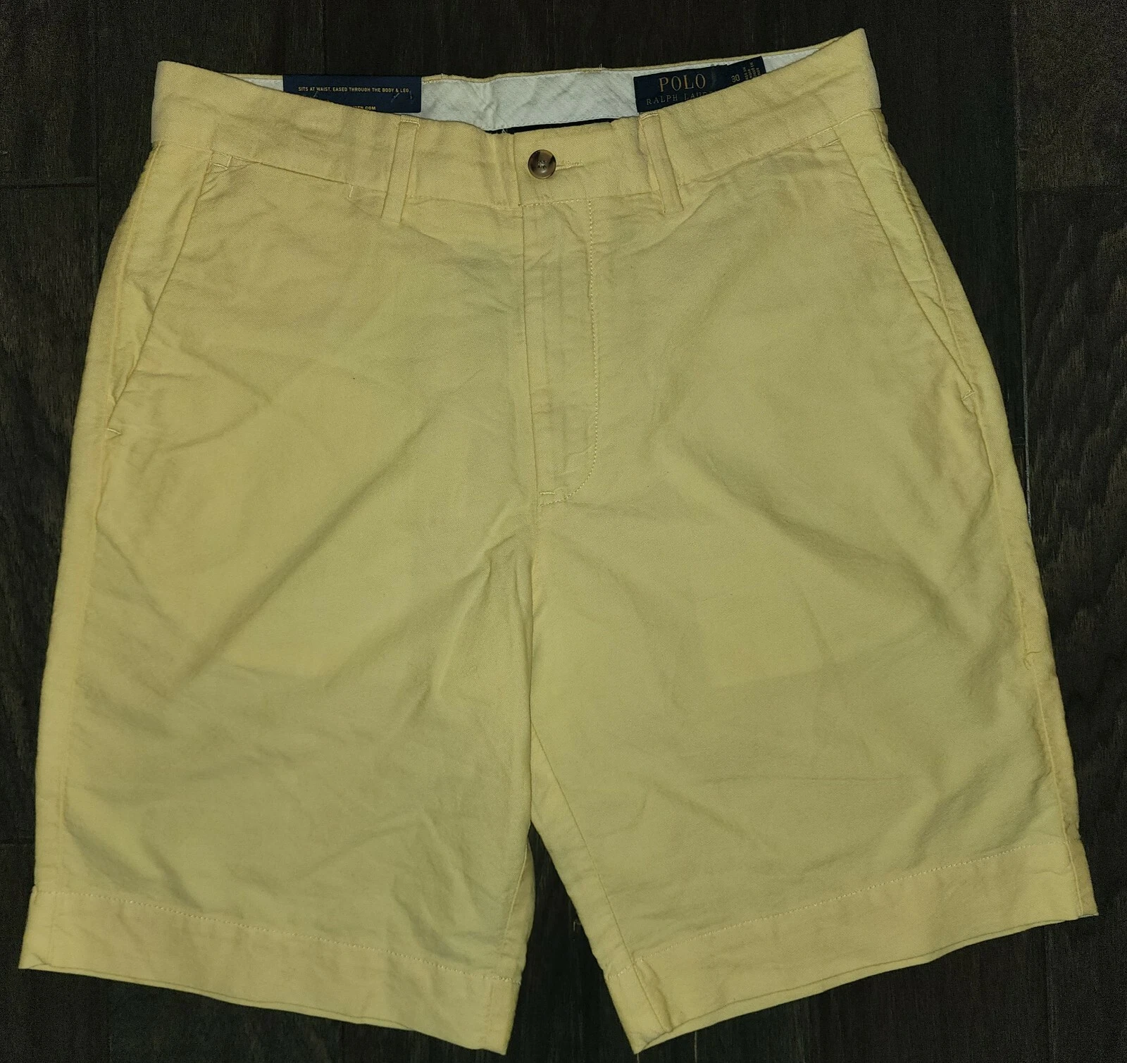 NWT Polo Ralph Lauren Men’s Yellow Chino Classic Fit 9" Shorts Polo Logo