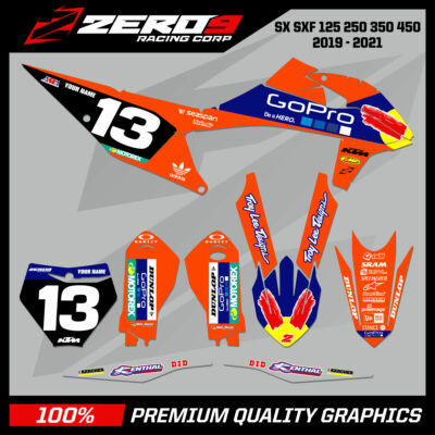 Custom MX Grafik Kit: KTM SX SXF EXC EXCF XC XCW 125-500 - PRO GO ORANGE
