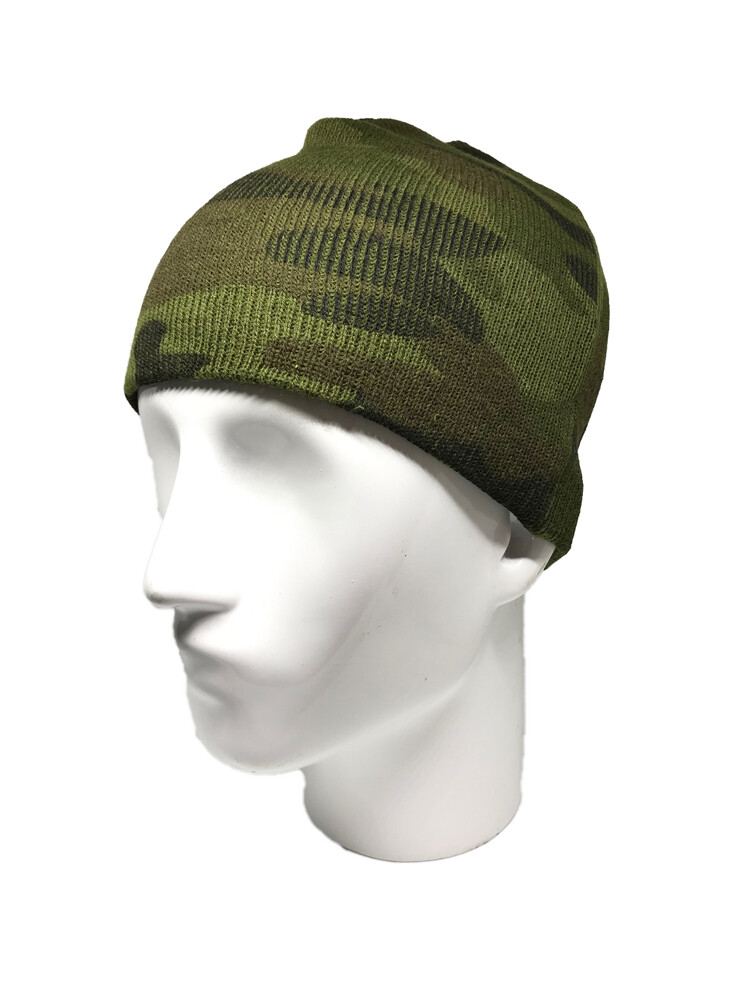Army Military Watch Cap Beanie in Woodlands Camo Acrylic-image