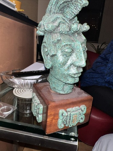 See Photos. Zarebki Bust Mexico Made Of Malachite Stone. - Picture 4 of 9