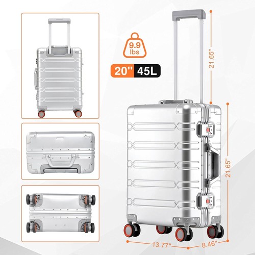 All Aluminum Carry On Luggage 22x14x9 Airline Approved,Zipperless Luggage 20inch - Picture 6 of 46