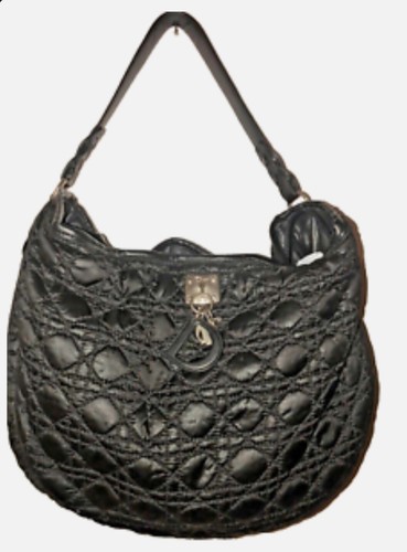 CHRISTIAN DIOR Hobo Bag schwarz Satin Cannage bezaubernd - Bild 12 von 13