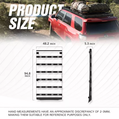 800 LBS Full Size Roof Rack Cargo Basket For 2010-2024 Toyota 4Runner 5th Gen - Picture 3 of 12