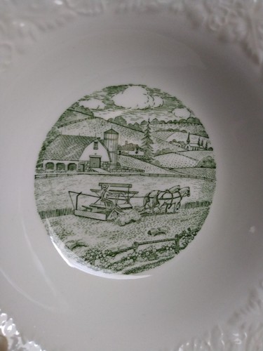 Pair of Vintage Homer Laughlin & Taylor Smith Taylor PASTORAL Dessert Bowls 5.5" - Picture 3 of 10
