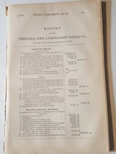 1875 train report SPRINGFIELD ATHOL NORTH-EASTERN RAILROAD Massachusetts 