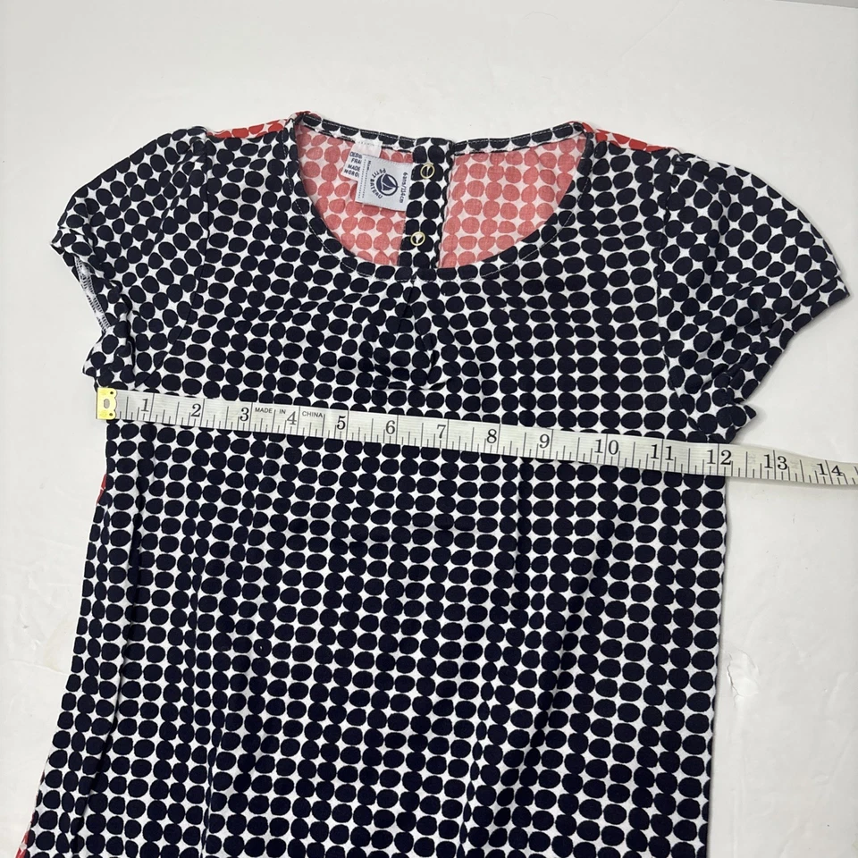Petit Bateau Niña Niños Lunares Blusa Camisetas Top Azul Marino/Rojo Talla 6 Foto 2 de 4