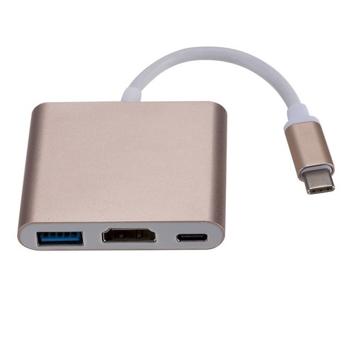 USB 3.1 Typ-C na HDMI USB 3.0 USB-C Adapter AV Multiport 3-w-1 Konwerter 4K - Zdjęcie 3 z 13