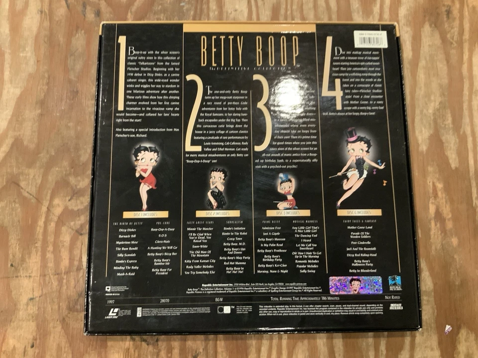 BETTY BOOP: THE DEFINITIVE COLLECTION SET ONE 4-Laserdisc LD BOXED SET 54 SHORTS - Image 2 of 4