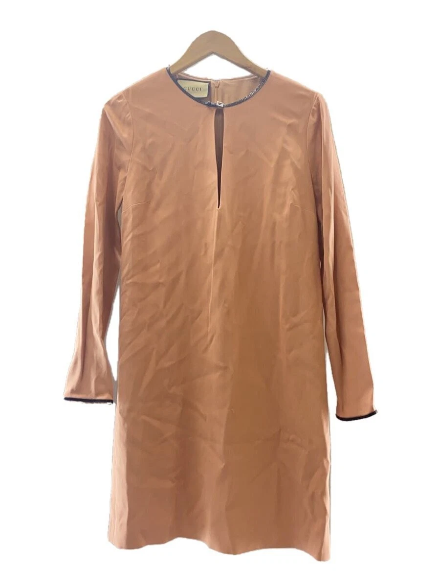 GUCCI Abito in rayon manica lunga beige taglia M tinta unita #EF ABB