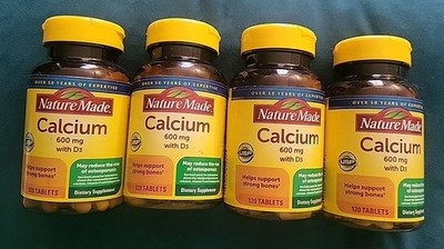 4 Nature Made Calcium 600mg With D3 (120 Tabs Each) -EXP: 10/27
