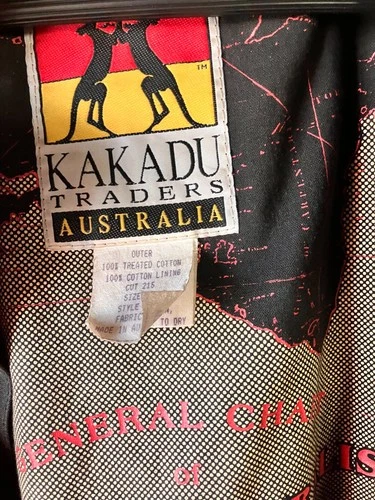 Kakadu Traders Mens Cotton Oilskin Duster Size Lg Drover Rain Coat Australia image 3