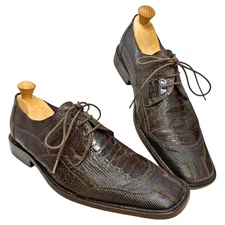 DAVID X‎ Midtown Genuine Lizardskin Crocodile Dress Oxfords Men's Size 9