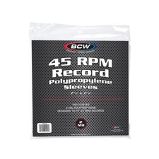 1000 BCW 7 Inch Record Album Sleeves 45 RPM Clear Poly Bags Acid Free 2 Mil