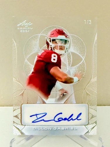 2024 Leaf Trinity Football # 1/3 Dillon Gabriel Clear Auto—Oklahoma Sooners