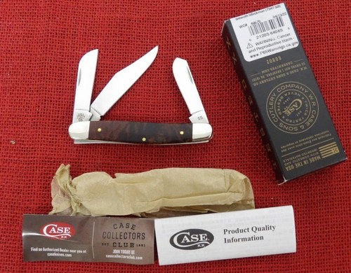 Case 54065 Stockman Knife Brown Maple Burlwood Stainless 7347 SS - Picture 2 of 7