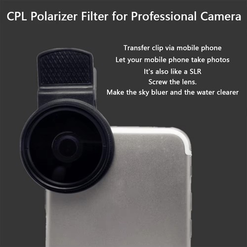 Polarizzatore Circolare Portatile con Obiettivo Filtro CPL e Clip Telefono Verbes2753 - Foto 2 di 6