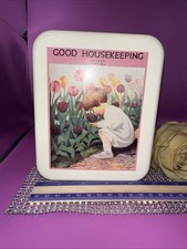 1919 Replica, Good Housekeeping Tin, Girl w/Tulips, April Cover Easter Garden 🪴
