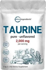 Micro Ingredients Taurine Powder Supplement | 1 KG, 2000mg Per Serving | | 100%