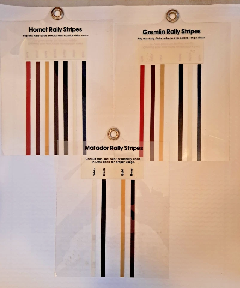 1970-80's AMC Matador Gremlin Hornet Rally Stripe Sample Hanger American Motors - Image 2 of 4