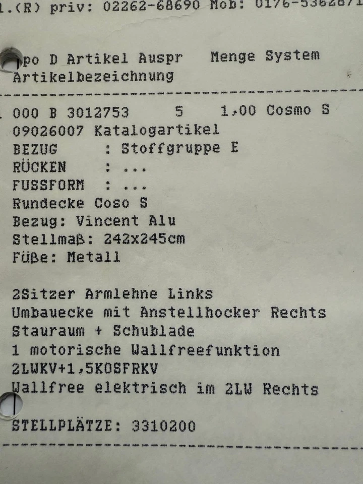 Graues Sofa mit Relaxfunktion und Stauraum in L-Form - Bild 3 von 3