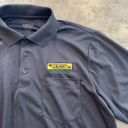 JB Hunt Shirt Herren L schwarz Kurzarm Tasche Polo Core365 Intermodal Trucker - Bild 1 von 9