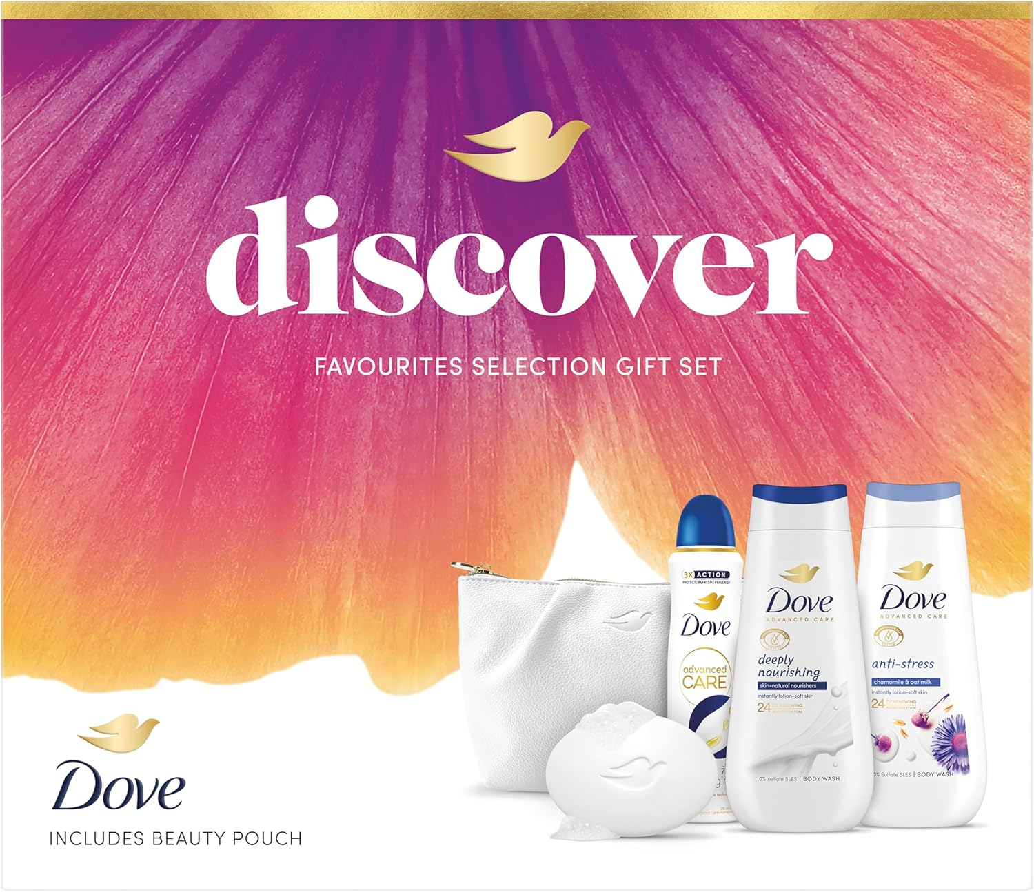 Dove Discover Favourites Selection Gift Set with Two Body Washes, an Anti-Perspi