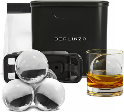 Premium Clear Ice Ball Maker Mold - 2 Large 2.4'' Crystal Clear Ice Balls for Whi