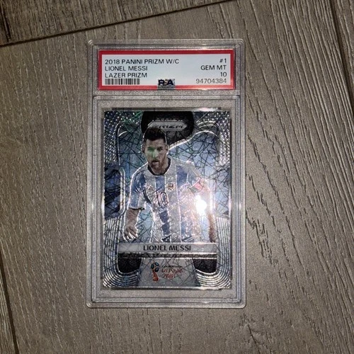 2018 World Cup Panini Prizm Lionel Messi #1 Lazer Prizm PSA 10