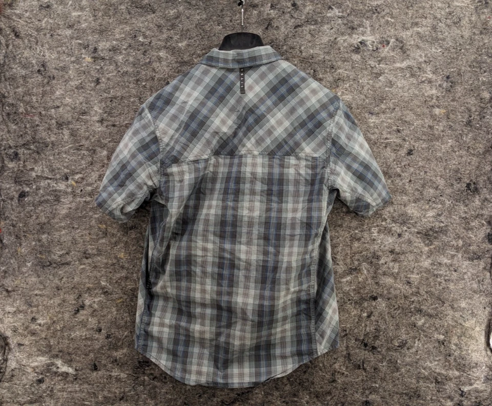 Sitka Gear Button Up Gray Casual Plaid Short Sleeve Shirt Medium - Image 3 of 4