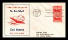 Dr Jim Stamps 5C Air Mail Coil Pair 1948 First Day Cover Fulton Stamp Cachet