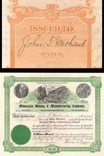 Minnesota Mining and Manufacturing Co. signed by John. T. Michaud - 1904 dated A